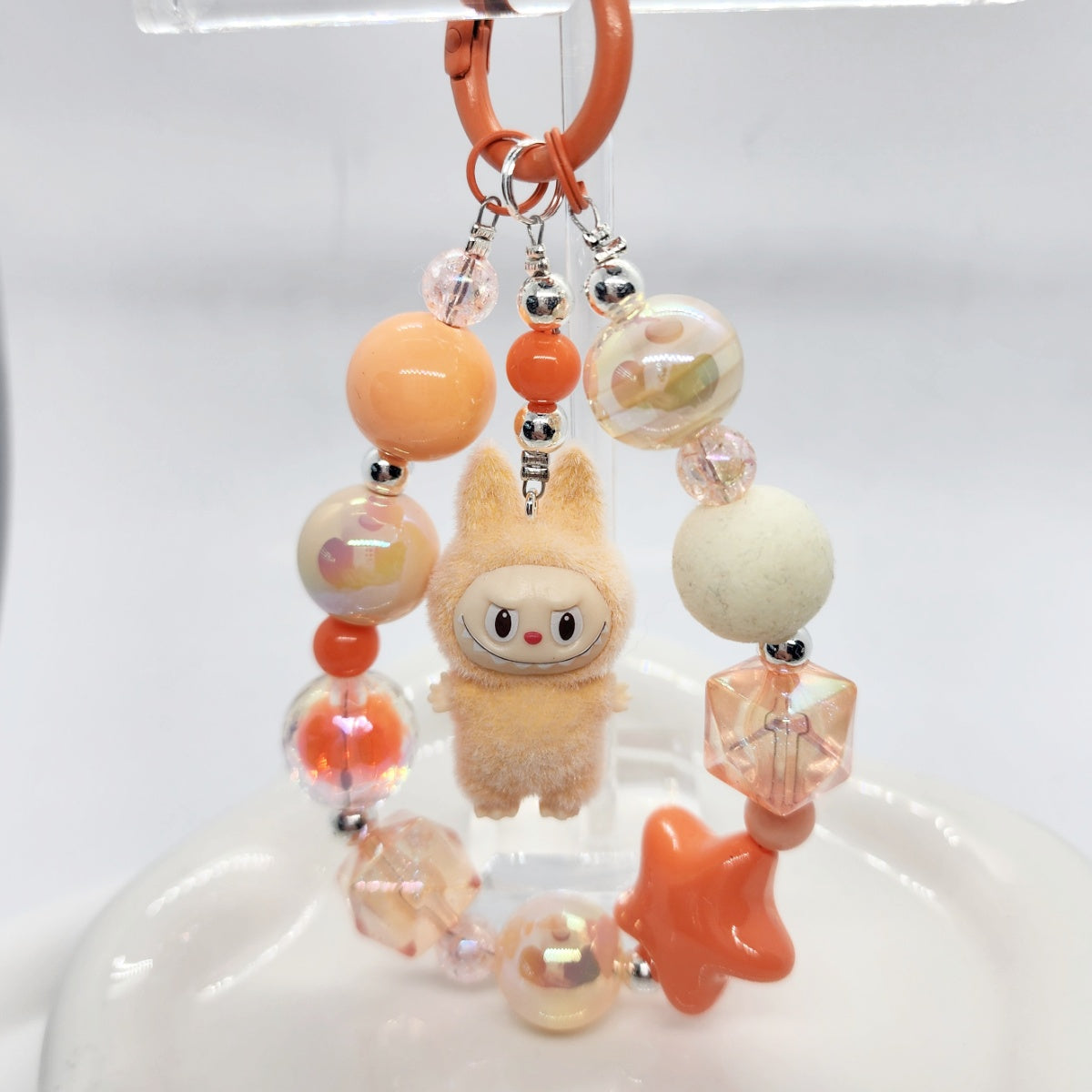 Labubu The Monsters POPMART Bean! one-of-a-kind high quality beads - keychain or phone charm, furry | Macaron | Christmas Gift