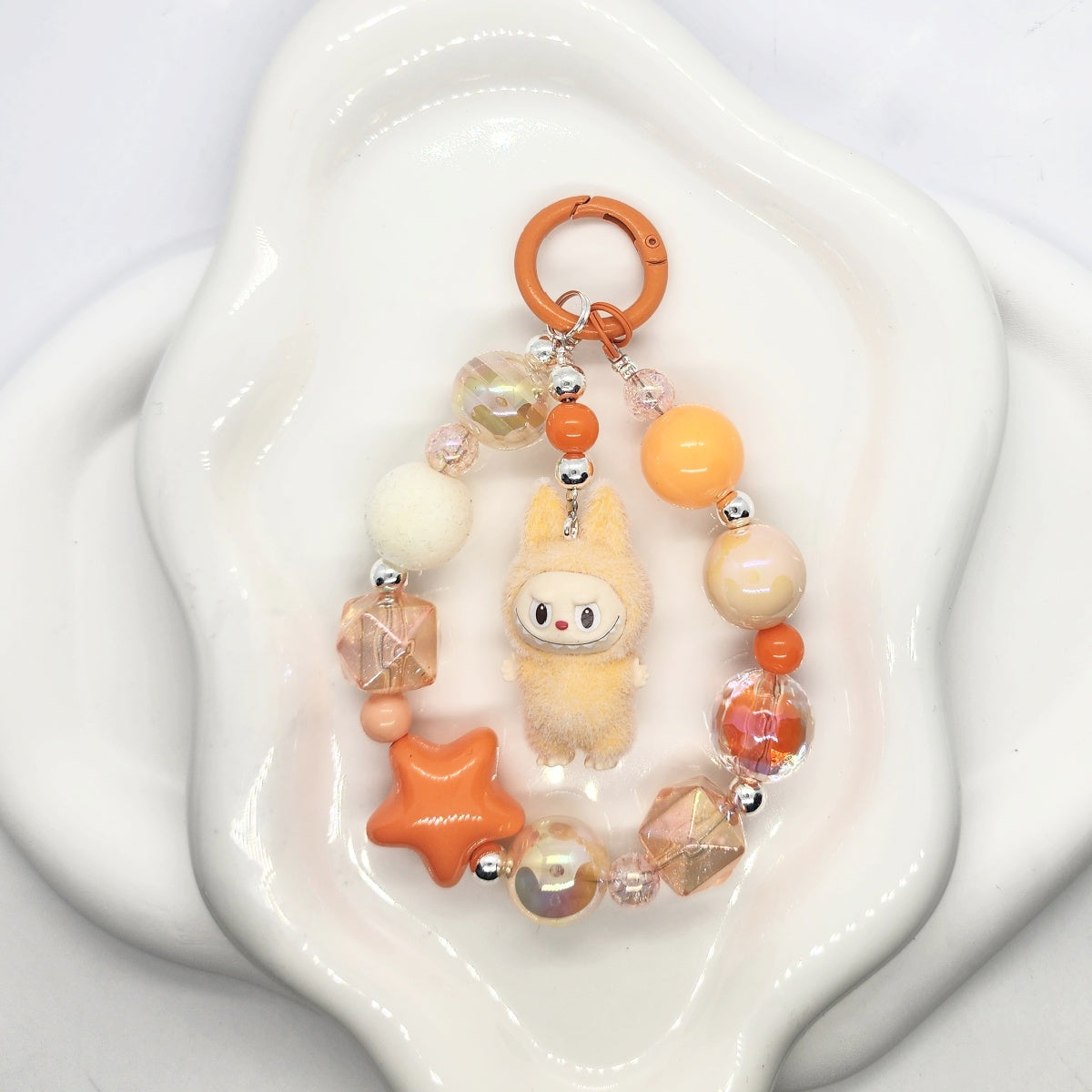 Labubu The Monsters POPMART Bean! one-of-a-kind high quality beads - keychain or phone charm, furry | Macaron | Christmas Gift