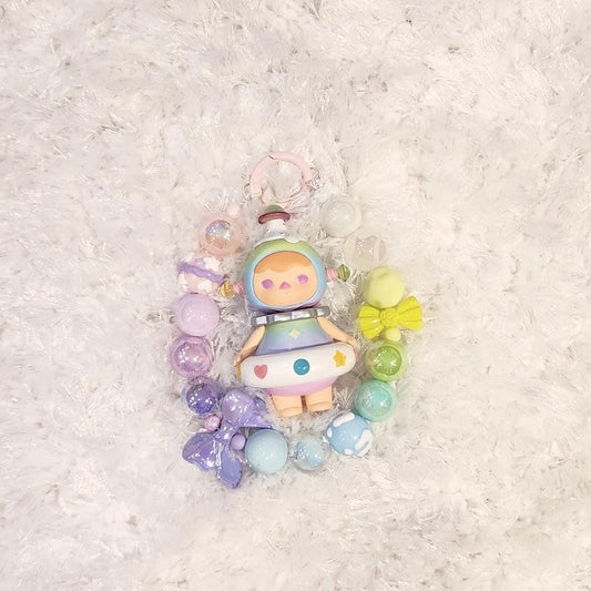 POPMART Pucky pastel beads one-of-a-kind handmade- keychain or phone charm,